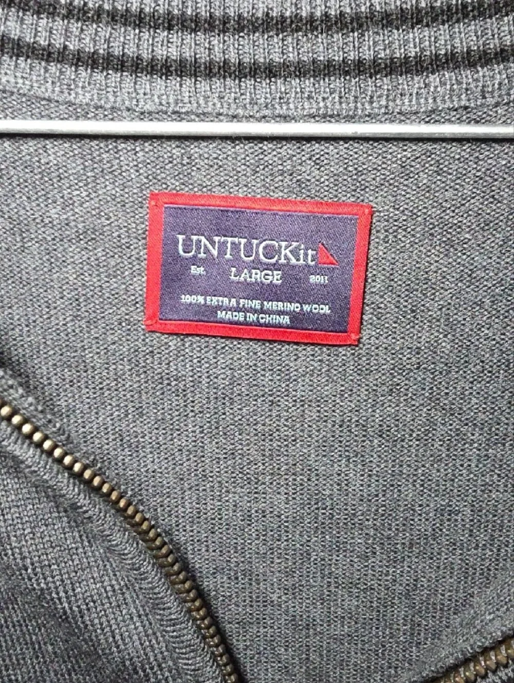 UNTUCKit Men's Charcoal Gray Quarter-Zip Sweater